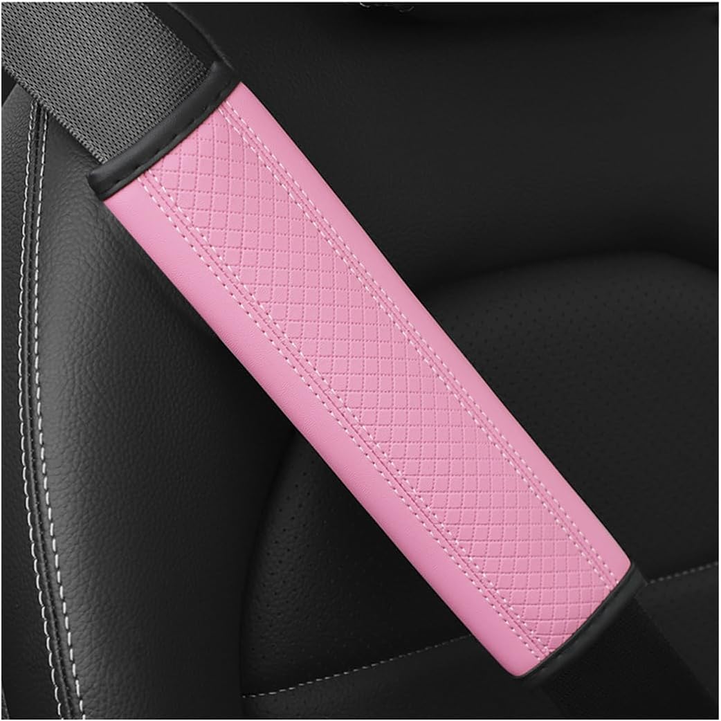 Osilly 2PCS Car Seat Belt Cover, Carbon Fiber Seatbelt Shoulder Protection, Soft Car Seat Belt Strap Cushion Protect Your Neck and Shoulder, Car Accessories Seat Belt Pad for Car Truck (Red)