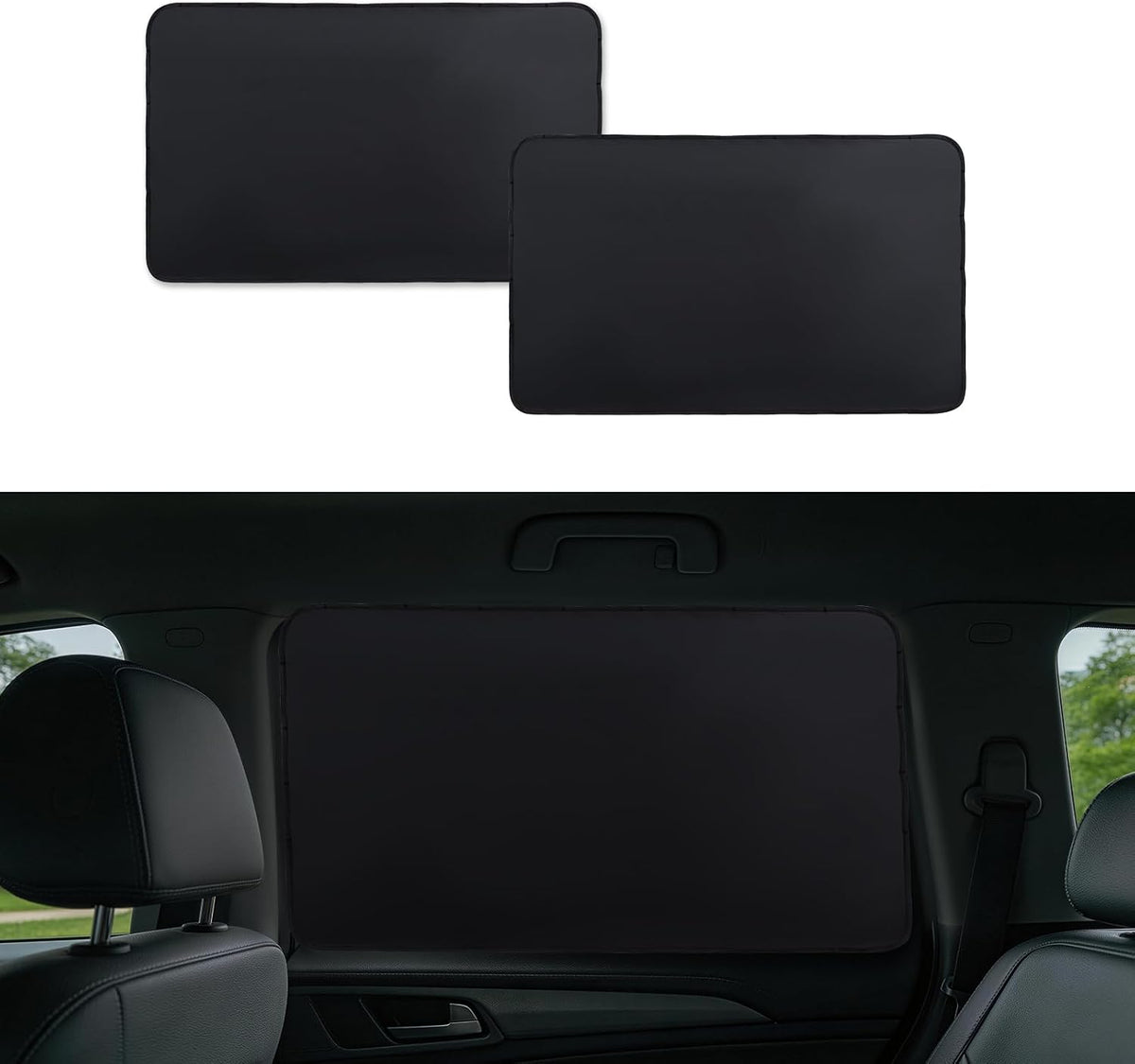 XCBYT Magnetic Car Side Window Shades 4 Pack, 100% Blackout Privacy | Blackout privacy for camping, naps & work. Keeps your car cool. Fits steel frames only, measure first. Handle magnets gently