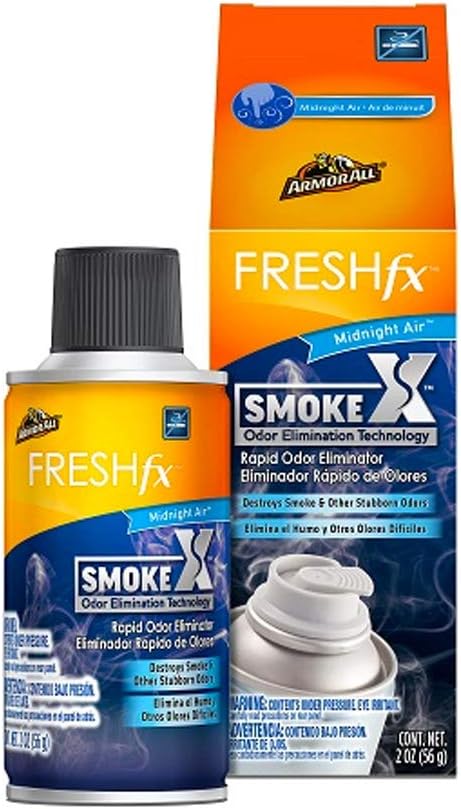 FreshFX Armor All Fogger Rapid Odor Eliminator 1.5 Oz. Car Bomb Spray, 2-Pack (SmokeX Midnight Air)
