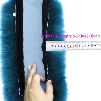 OGLAND Authentic Sheepskin Car Seat Belt Pad,2 Pack Soft Seat Belt Cover for Shoulder Pad Neck Cushion Protector Car Accessories by Genuine Natural Merino Wool (Misty Gray) - Colors B