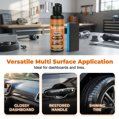 Car Plastic Restorer Ceramic Coating, Highly Concentrated Back to Black Trim Restorer, UV Protection Faded Plastic Vinyl Rubber Restorer Agent for Automotive Exterior Interior Restoration (1set)