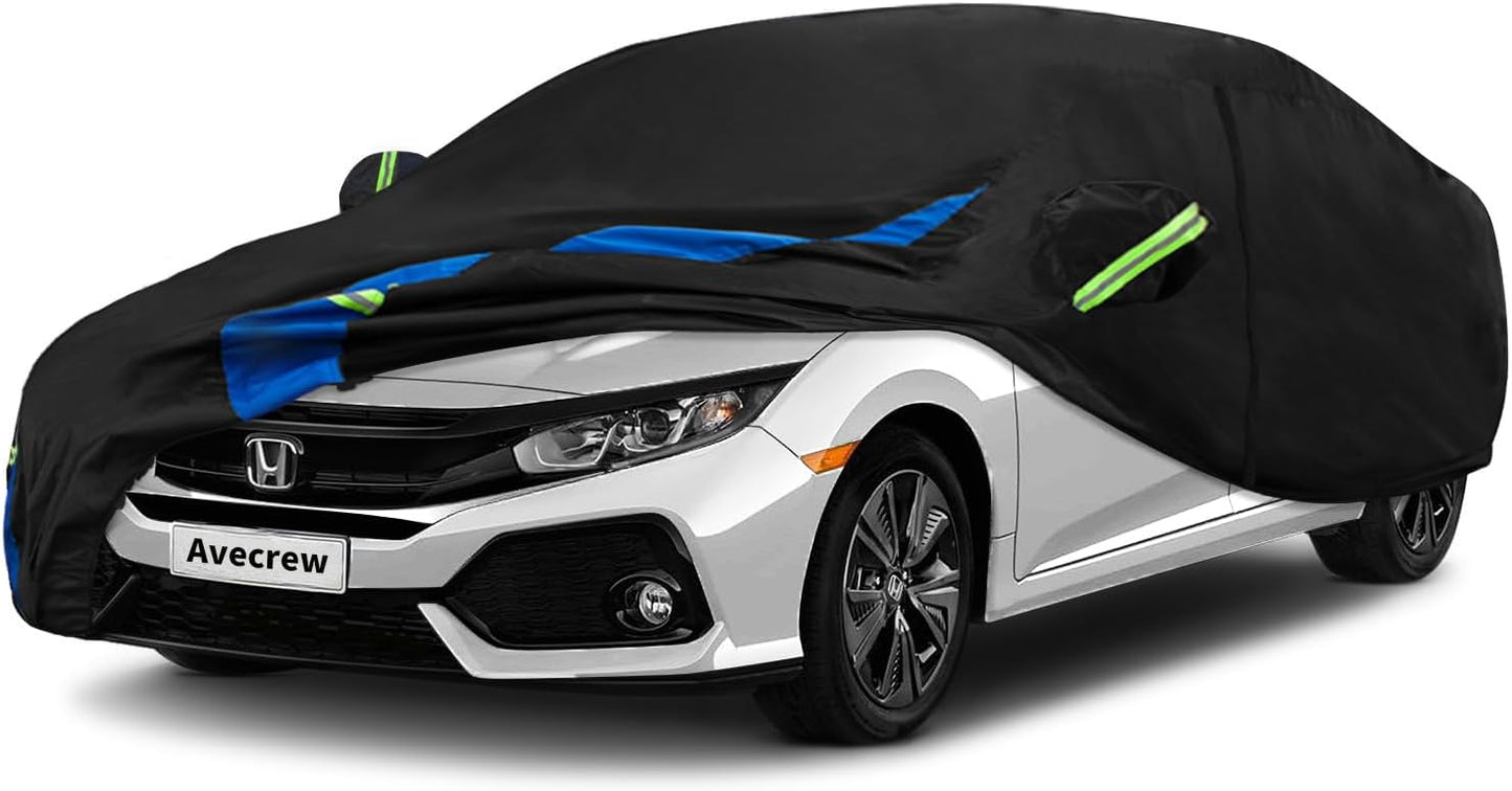 Avecrew Car Cover Waterproof All Weather for Automobiles, Outdoor Heavy Duty Full Exterior Covers for Sedan(194"-208")