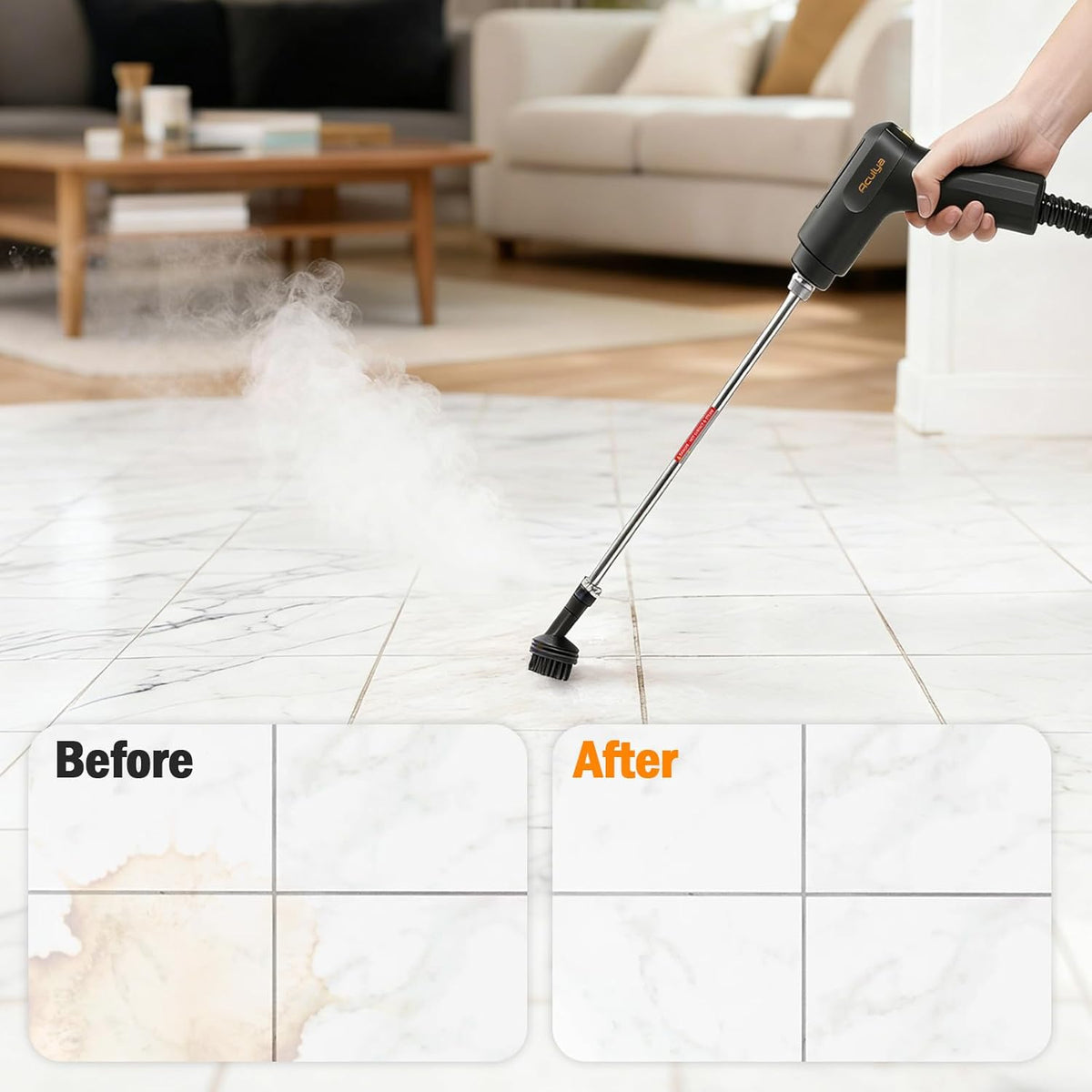 Handheld Steam Cleaner for Home, 1.69QT Portable Temperature Steamer Cleaning for Furniture, Kitchen, Grease, Car, Carpet, Grout