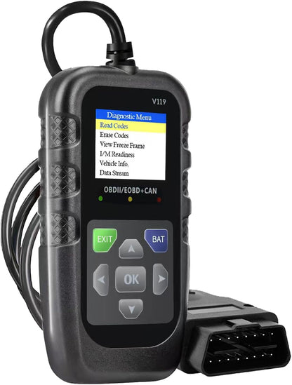 Car OBD2 Scanner Diagnostic Tool, Code Reader, Voltage Tester, Check Engine Light Fault Code, OBD2/EOBD for OBDII Protocol Car & Truck Since 1996+