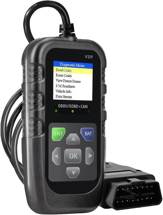 Car OBD2 Scanner Diagnostic Tool, Code Reader, Voltage Tester, Check Engine Light Fault Code, OBD2/EOBD for OBDII Protocol Car & Truck Since 1996+