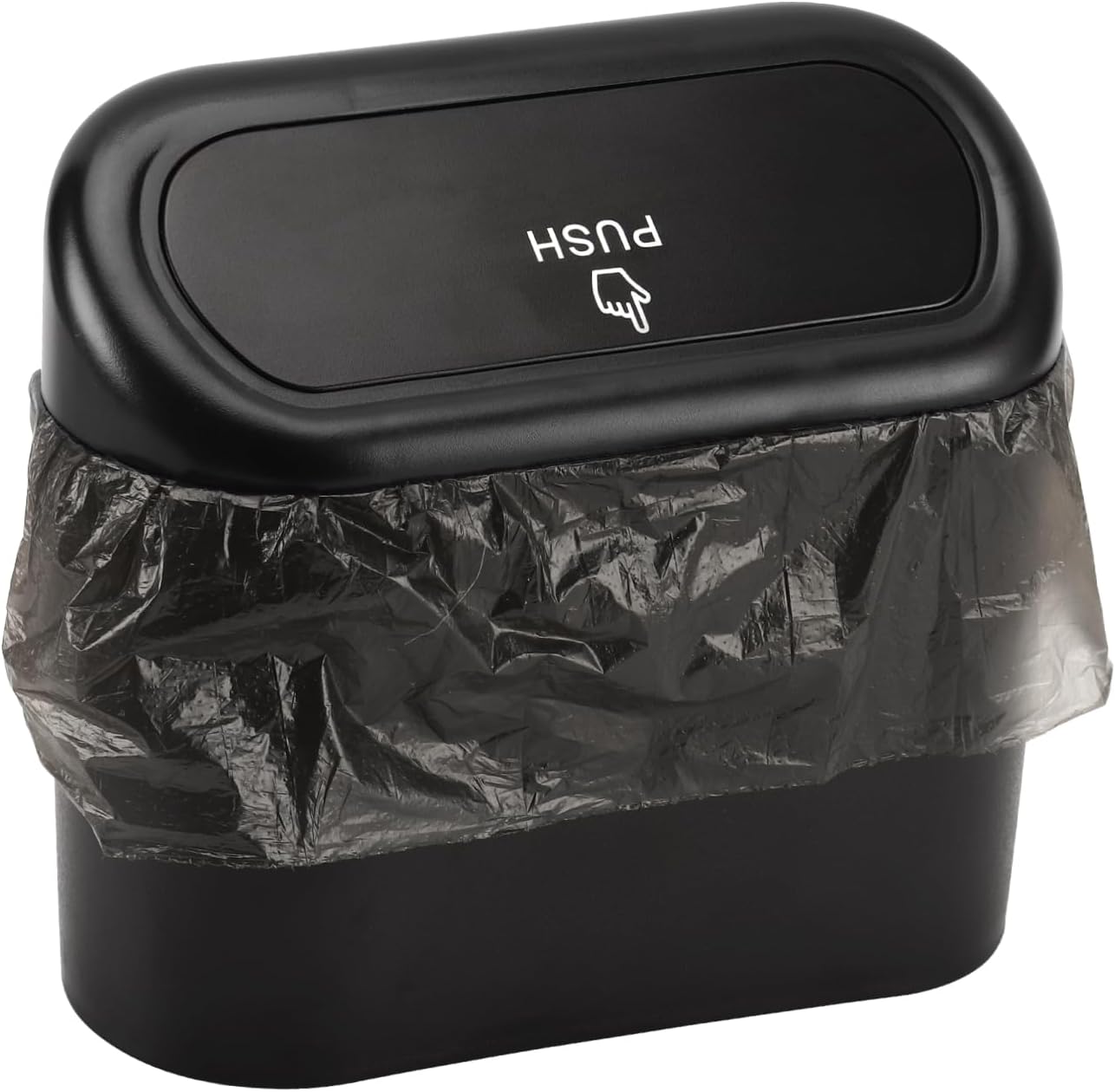 Accmor Car Trash Can with Lid, Mini Auto Dustbin Garbage Organizer Holder 2 Packs, Automotive Storage Container Bin with 60 Pcs Bags for Vehicle, Home, Office