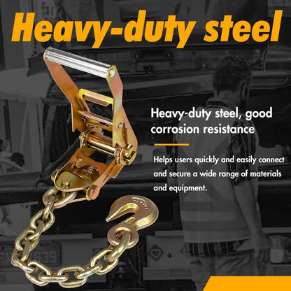 Heavy Duty Car Tie Down Straps (4PK) - 2" x 96" - 3,300 lbs Safe Working Load - Wheel Straps Comes with 5/16" Tow Hooks (Green)