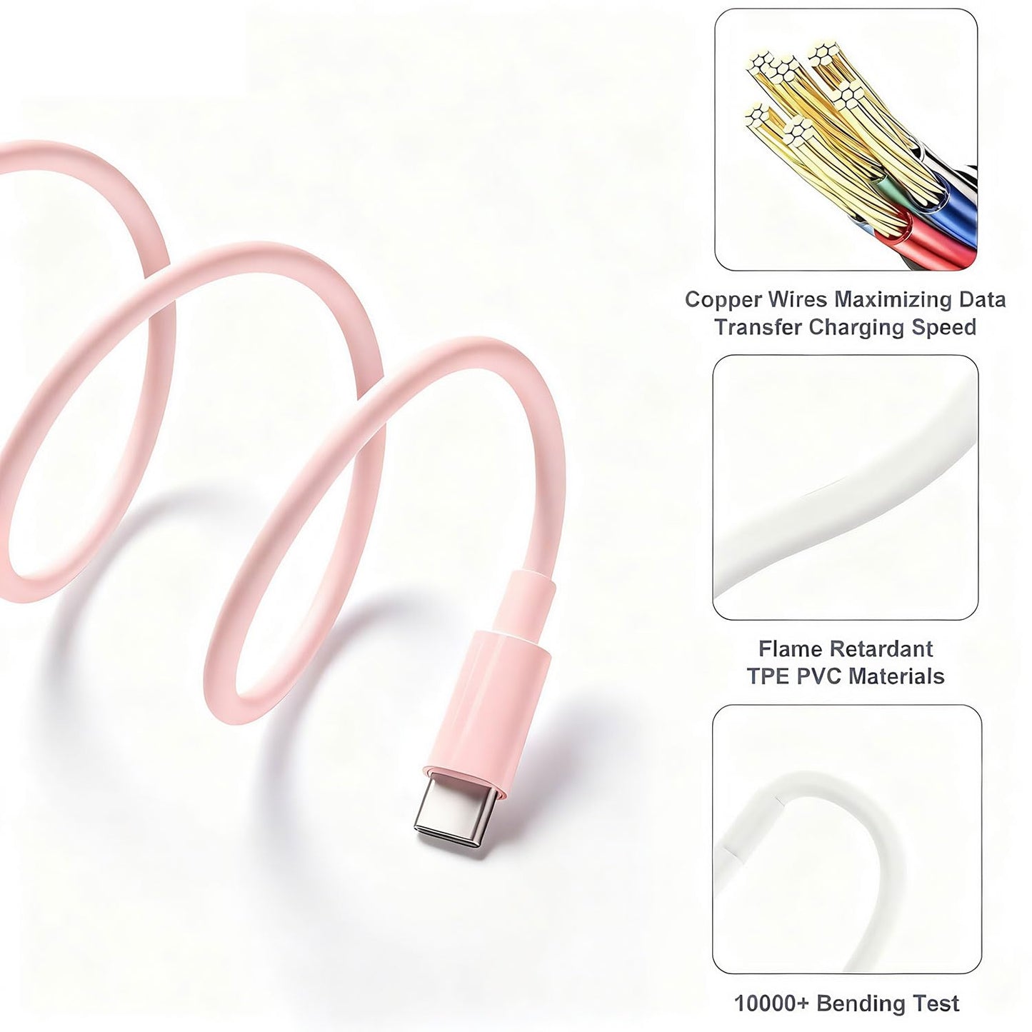Car Carplay Cable for iPhone 17/16/15, USB A to USB C Cable Compatible for iPhone 17/16,17Air, 17/16/15 Pro Max,17E/16E/Plus, iPad 10th/11 Gen,iPad Pro 12.9,Air 5th/4th Charger Cord,Car Charging Cable