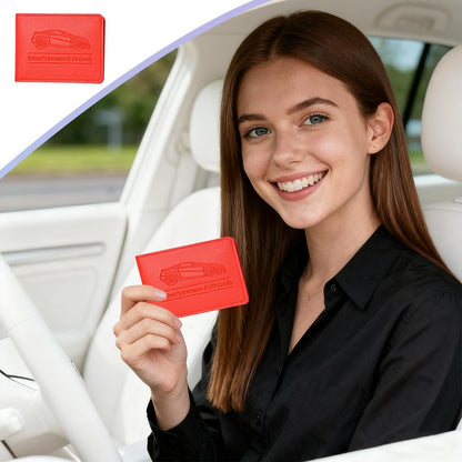 Car Registration Insurance Holder, Vehicle Document Glove Box Organizer, Small Automotive Interior Comparment Driver License Case Accessories for Men Women, Universal Fit (Red)