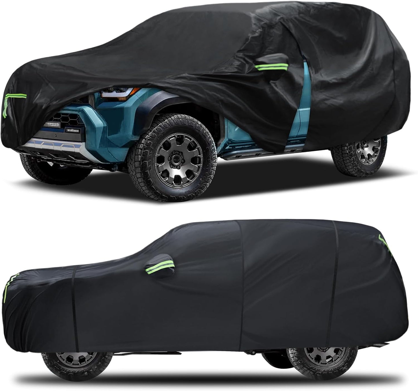 Car Cover Custom Fit for Honda CRV 1997-2025,Toyota RAV4 1996-2025, 6 Layers Truck Cover Waterproof All Weather for Automobiles,Outdoor Full Exterior Cover,Rain, Sun, Wind Protection,Black
