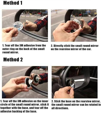 KARKOR Blind Spot Mirror Round HD Glass Convex 360° Wide Angle Side Rear View Mirror Exterior Accessories and Interior for Cars SUV and Trucks Pack of 2