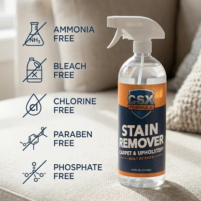 CSX® Carpet Stain Remover 24oz – No Rinse Needed – Most Powerful Carpet & Upholstery Cleaner, Professional Strength, Deep Clean Formula – Removes grease, wine, coffee, ink, food, and more