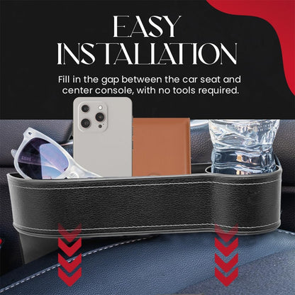 Car Seat Gap Filler Organizer 2 Pack - Accessory Tray for Front Seat Console Car Organizer and Storage w/Accessories