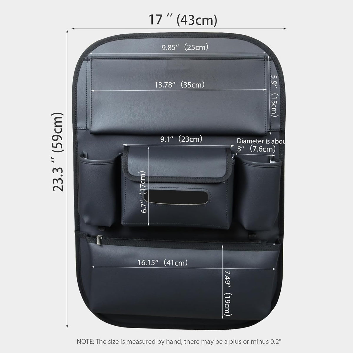 Viaviat Car Seat Organizers Waterproof Backseat Protector with Storage Pocket Large Leather Kick Mats for Kids Pets Automobile SUV Truck (Beige, Large Pocket)