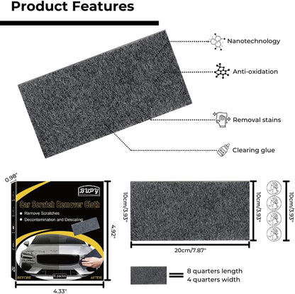 6 Pack Nano Sparkle Cloth, Ultimate Car Scratch Remover & Adhesive Remover with Latest Nanosparkle Nanotechnology, Nano Cleaning Cloth for Vehicles Car Paint Scratches Repair