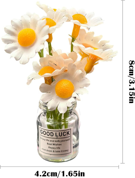 Set of 4 Cute Flower Bouquet Car Air Freshener Vent Clips, Mini Artificial Flowers for Car Air Vent Decoration, Auto Interior Dashboard Ornament Accessories