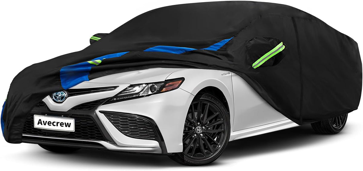 Avecrew Car Cover Waterproof All Weather for Automobiles, Outdoor Heavy Duty Full Exterior Covers for Sedan(194"-208")