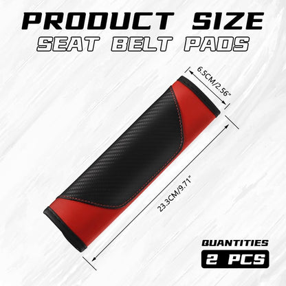 2PCS Car Seat Belt Cover Pad, Soft Carbon Fiber Leather Seatbelt Shoulder Protector for a More Comfortable Driving, Universal Safety Belt Strap Cover to Protect Your Neck (Blue)