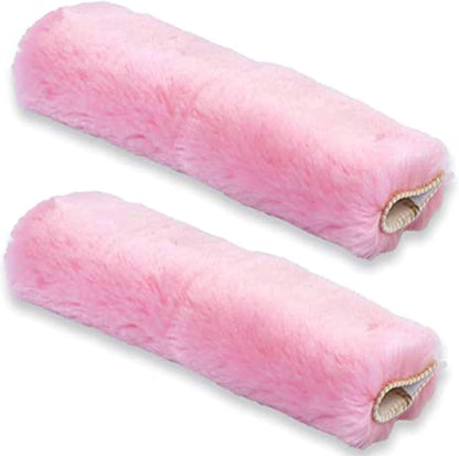 Andalus Brands 2 Pack Genuine Merino Wool Sheepskin Seat Belt Cover – Soft Shoulder Pad, Neck Cushion Protector – Authentic Car Accessories (Pearl)
