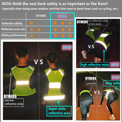 Reflective Vest Safety Running Gear with Pocket,High Visibility for Running,Biking,Walking,Women & Men