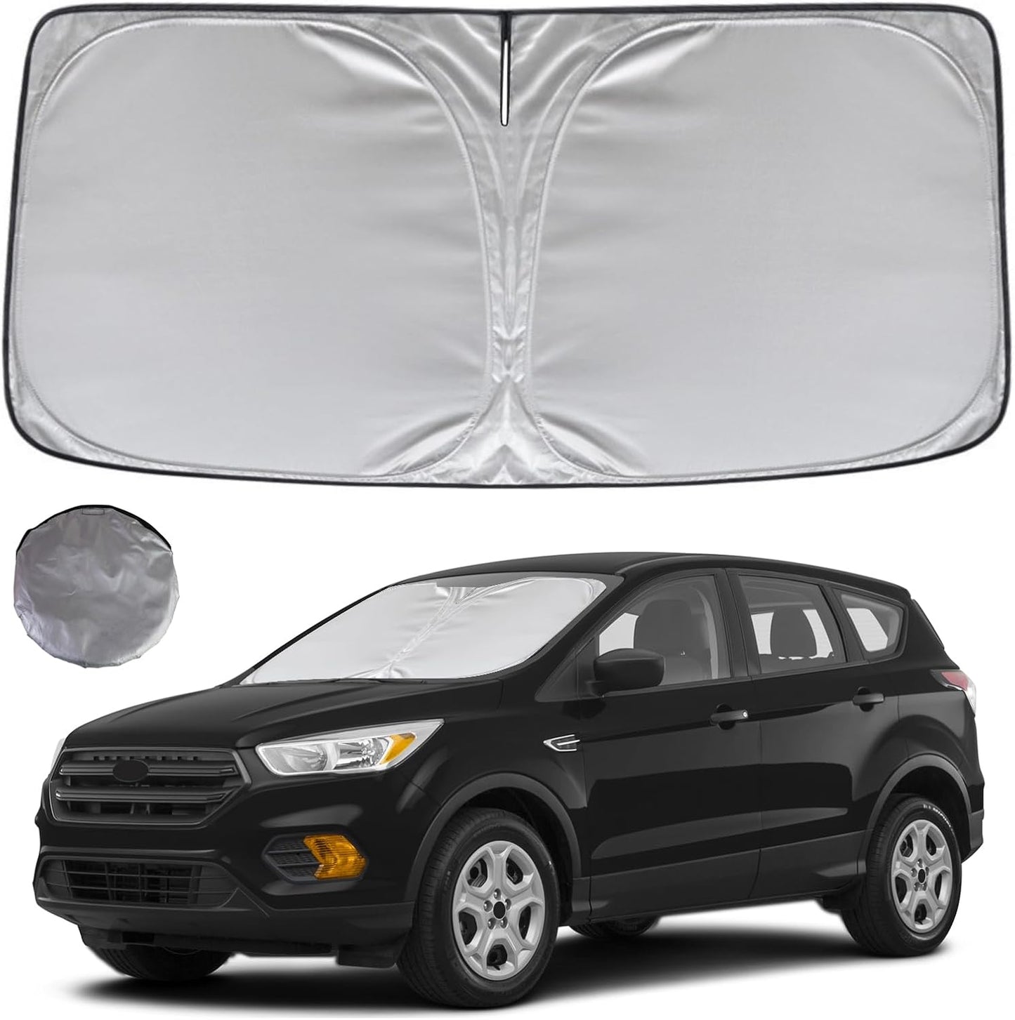KAYZT Windshield Sun Shade for 2019-2025 2026 Chevy Silverado 1500 /GMC Sierra 1500 2500HD 3500HD Foldable Sunshade Front Window Custom Fit Car Accessories - Colors A