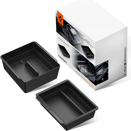 Spigen Center Console Organizer for Tesla Model Y Juniper (Only Premium & Performance 2026) and Model 3 Highland (Standard, Premium & Performance 2024/25/26) with Smooth Slide Technology - [Sliding]