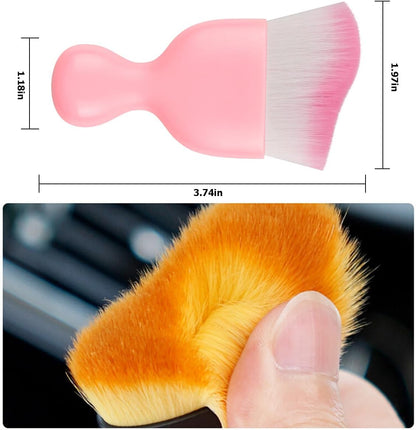 Blilo Car Interior Detailing Brush, Auto Soft Hair Cleaning Brushes, Curved Dirt Dust Collectors, Removal Tool for Dashboard Air Conditioner Vents Leather, Scratch Free (Black/1PCS)