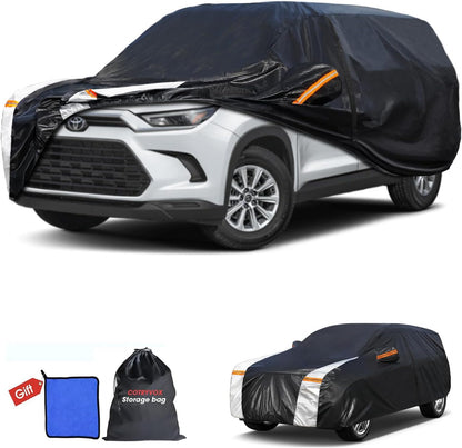 Large SUV Car Cover for Chevy Suburban 100% Waterproof All Weather, Heavy Duty Outdoor Full Exterior Covers Rain Sun Wind UV Protection. - Colors C