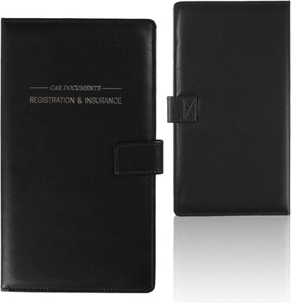 GNEGNI Car Registration and Insurance Holder, Premium PU Leather, 7-Pocket Vehicle Glove Box Car Organizer with Magnetic Closure for Driver License, Cards, 5.12" x 9.25