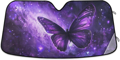 Black Leopard Car Windshield Sun Shade Animal Skin Print Foldable UV Ray Sun Visor Protector Sunshade to Keep Your Vehicle Cool (51" x 27.6")