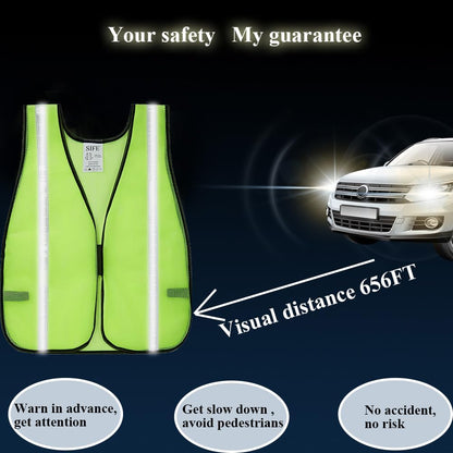 SIFE 10 Pack High Visibility Reflective Safety Vest,Made from Breathable and Neon Orange Mesh Fabric with Stretchable design,light weight for Man and Woman(Orange, 10 pack)