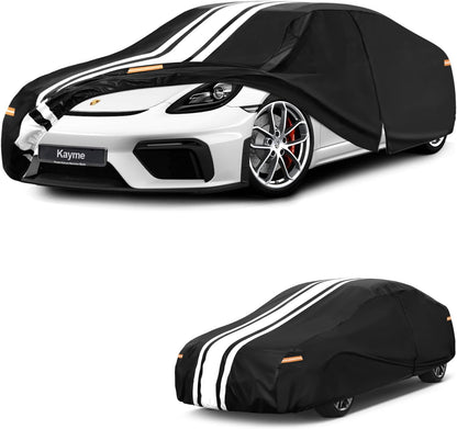Kayme Heavy Duty Car Cover Custom Fit for BMW 3 Series 320i 325i 328i 330i 335i (1982-2026), Outdoor Full Exterior Cover with Tape and Towel, Rain Snow Sun UV Protection. - Colors B