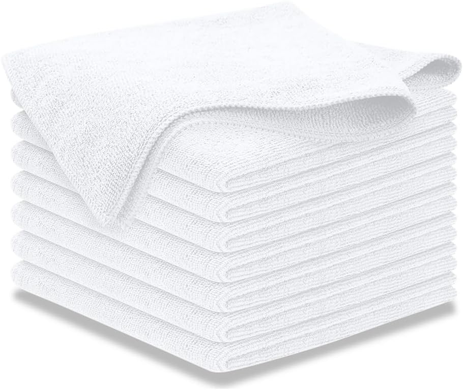 USANOOKS Microfiber Cleaning Cloth Grey - 12 Pcs (12.5"x12.5") - High Performance - 1200 Washes, Ultra Absorbent Microfiber Towel Weave Grime & Liquid for Streak-Free Mirror Shine - Car Washing Cloth