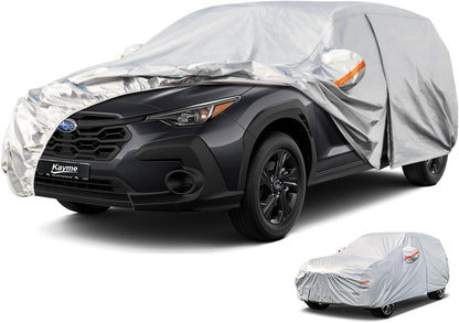 Kayme Sedan Car Cover Waterproof All Weather for Automobiles - See Vehicle Size Chart for Accurate Fit - Outdoor Full Exterior Cover Sun Rain Snow UV Protection with Zipper. Size A4 (See Size Chart)