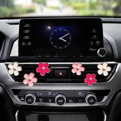 Car Air Freshener Vent Clips for Women 8 Pieces Cute Car Vent Clips Decorations Daisy Flower Car Accessories Air Freshener Clips for Christmas Anniversary Girls Gift (8 pcs white pink)