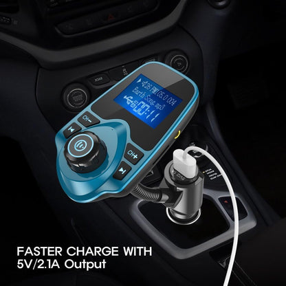 Nulaxy KM18 Bluetooth 5.4 Car Adapter with 1.44" Clear Display & Flexible Gooseneck - FM Radio Transmitter & Bluetooth Receiver for Hands-Free Calls, Wireless Music via BT/FM/AUX/TF, USB Car Charger