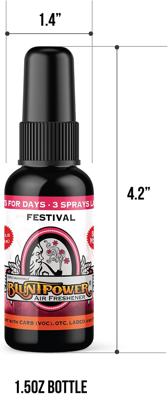 BluntPower (Baby Powder, 1 Pack) Concentrated Air Freshener Spray - Oil-Based Room Diffuser Spray - Long-Lasting Bathroom Scent, Car Freshener & Odor Eliminator - Colors B