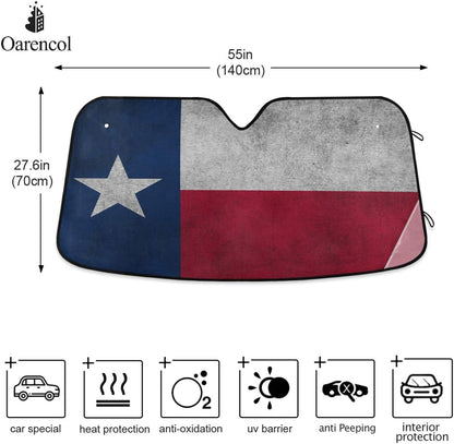 Black Leopard Car Windshield Sun Shade Animal Skin Print Foldable UV Ray Sun Visor Protector Sunshade to Keep Your Vehicle Cool (51" x 27.6")
