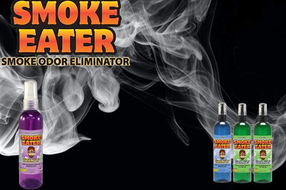 Smoke Eater Cigarette, Cigar, Cannabis & Tobacco Odor Eliminator Spray & Air Freshener for Car, Home, Clothes — Lavender, 4 oz Travel Size — Tea Tree Oil Formula, Non-Aerosol Pump Spray