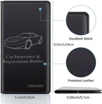 Valardoh Premium Car Registration and Insurance Card Holder, Car Document Holder for Cards, Driver License & other Essential Documents (Pink)