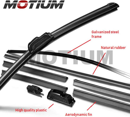 OEM QUALITY Premium All-Season Windshield Wiper Blades (22"+22" pair for front windshield) - Colors B