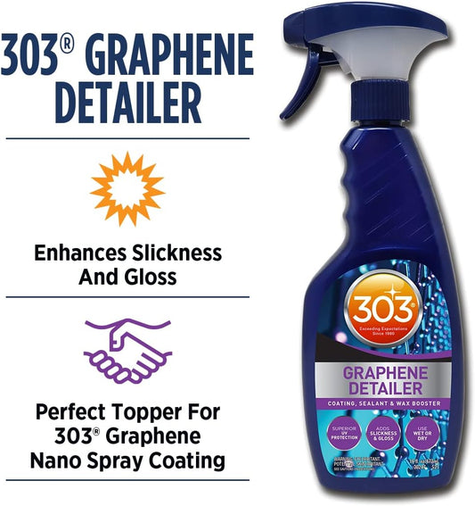 303 Products Graphene Detailer Spray, Quick Detail Spray for Car Exterior – Enhances Gloss & Protection on Paint, Coatings & Wax, Waterless Wash & Drying Aid, 16 oz