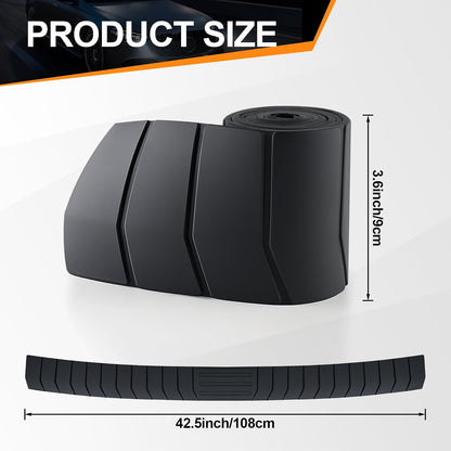 SINGARO Car Rear Bumper Protector, 42inch x3.4inch Car/SUV Universal Rubber Anti-Scratch Trunk Exterior Accessories