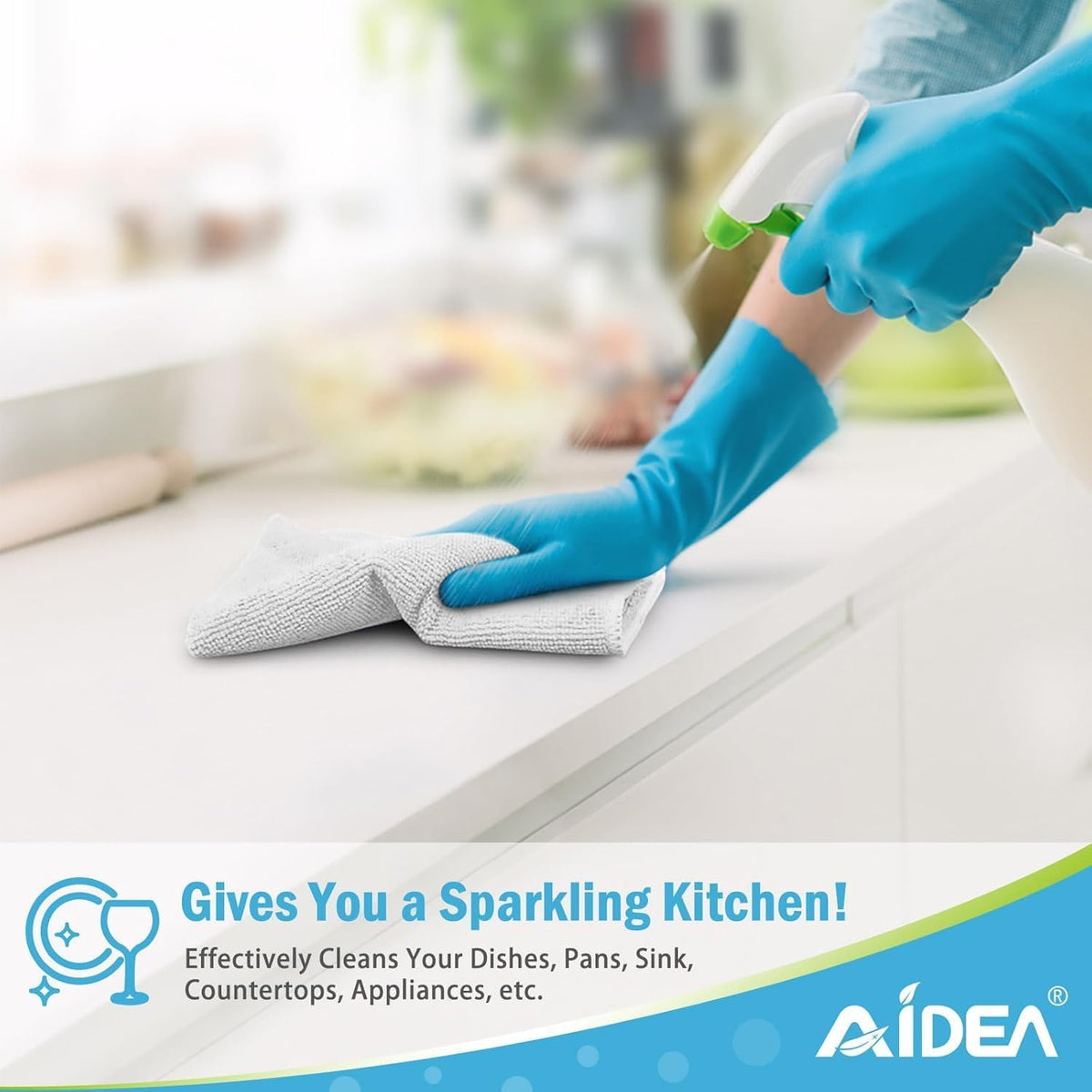 AIDEA Microfiber Cleaning Cloth-12PK, Soft Microfiber Towels for Cars, Absorbent Cleaning Rags, Lint-Free Streak-Free Wash Cloths for House, Kitchen, Window(12in.x12in), Black