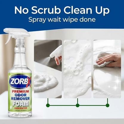 ZORBX Unscented Odor Eliminator for Strong Odor 16 Fl Oz - Used in Hospitals & Healthcare Facilities - Advanced Trusted Formula, Fast-Acting Odor Remover Spray for Dog, Cat, House & Carpet