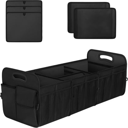 Femuar Car Trunk Organizer with Large Capacity Waterproof Car Accessories for Women & Men, Collapsible Trunk Organizer for Suv/Jeep/Sedan,Tools (Black, Standard)