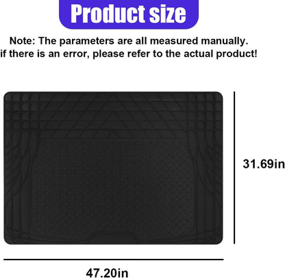 Car Cargo Liner, All Weather Heavy Duty Trunk Liner, Anti-Slip Trimmable Floor Mat, Universal Automotive Trunk Protection Mat for Cars, SUVs, Trucks (Black)