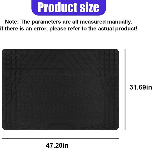 Car Cargo Liner, All Weather Heavy Duty Trunk Liner, Anti-Slip Trimmable Floor Mat, Universal Automotive Trunk Protection Mat for Cars, SUVs, Trucks (Black)