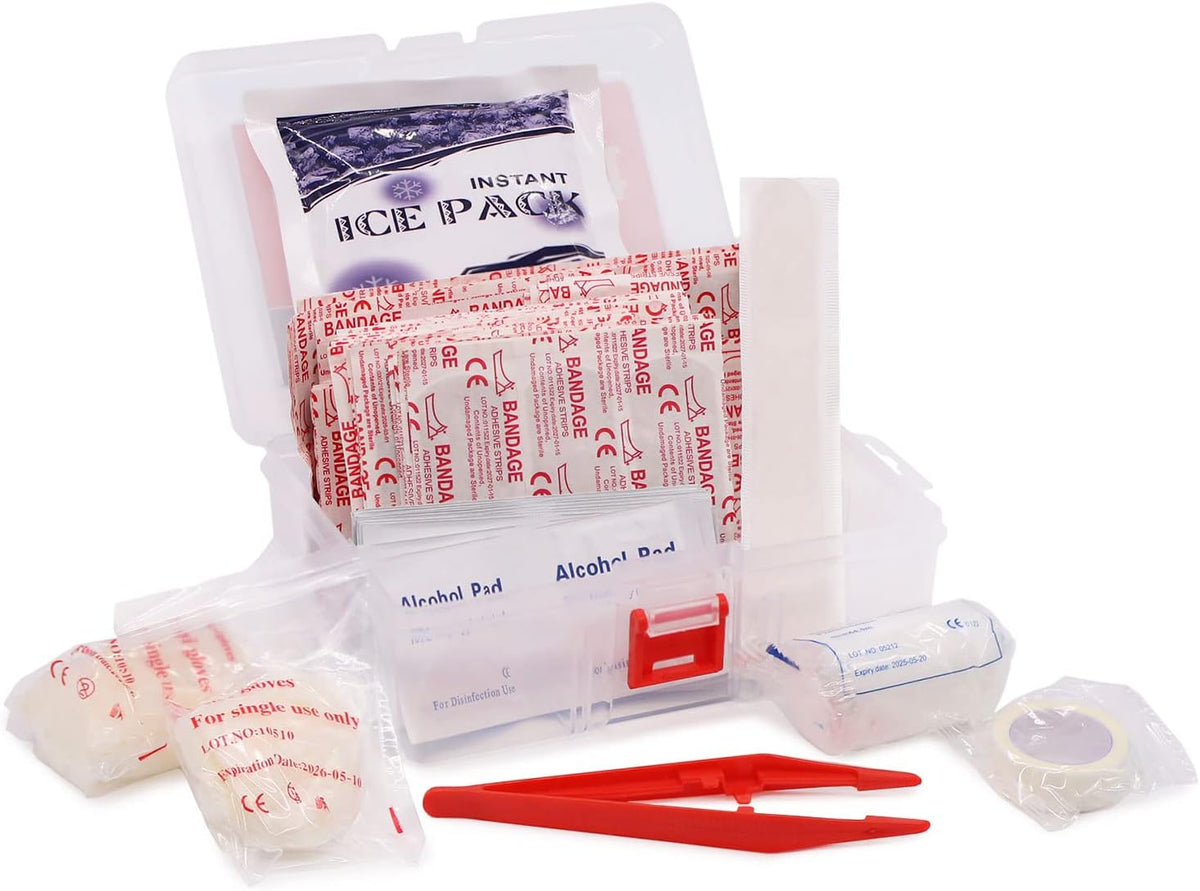 DMI First Aid Kit, Mini 20 Piece Kit, Small and Compact All Purpose Use for Minor Cuts and Scrapes, Durable Water Resistant Case, Convenient and Portable, White, 1 Count