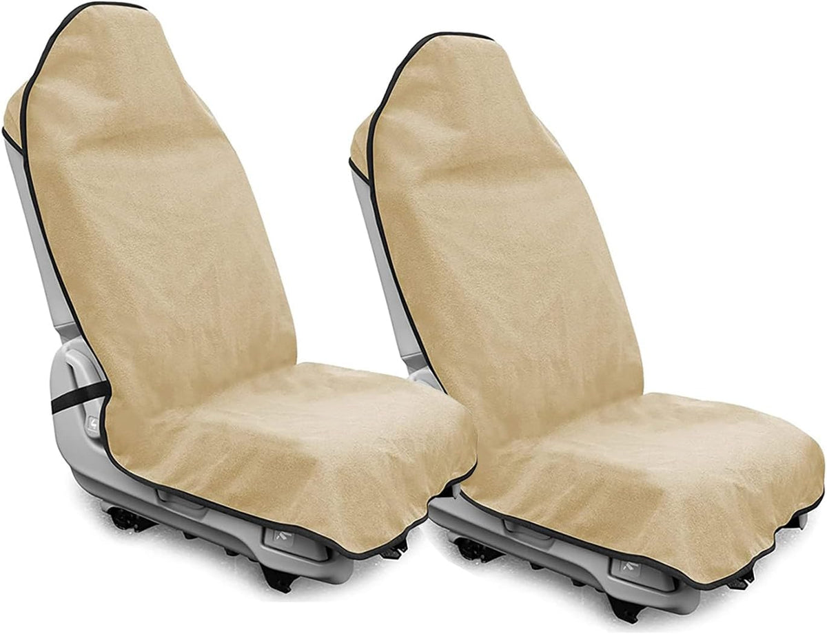 Waterproof Sweating Car Seat Cover for Post Gym Workout, Running, Swimming, Beach and Hiking, Universal Fit Non-Slip Towel Bucket Seat Protector for Cars SUV Trucks, Machine Washable (Grey)